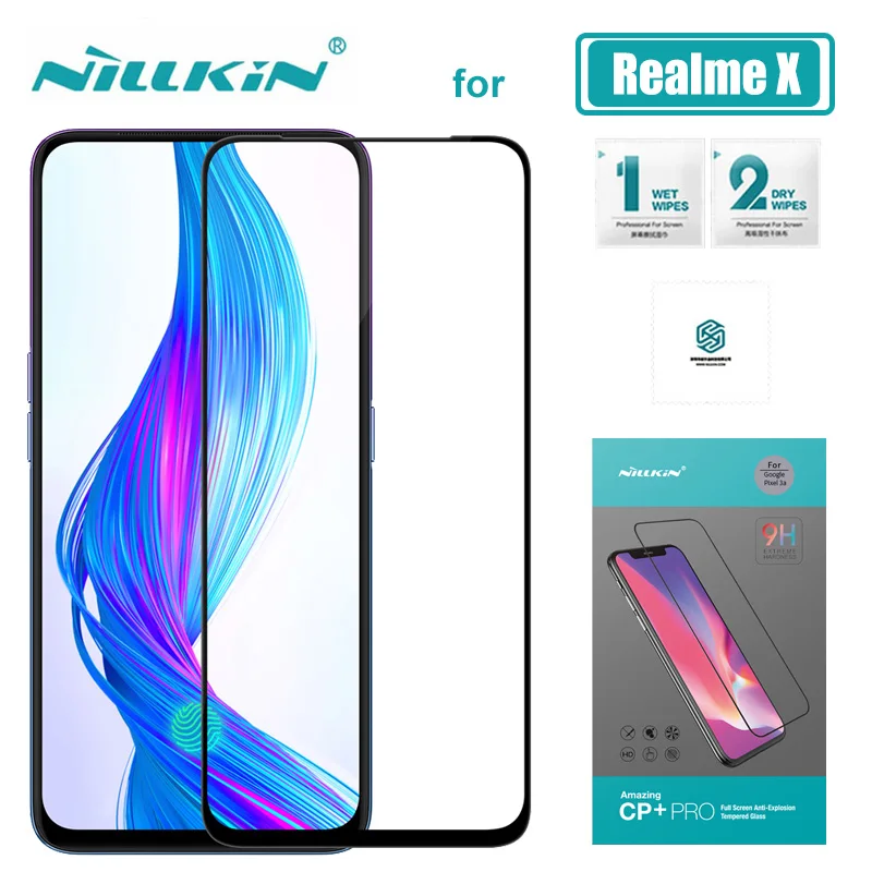 Для Realme X glass Nillkin CP + Pro Полное покрытие 0 33 мм ультратонкое 2.5D Закаленное стекло