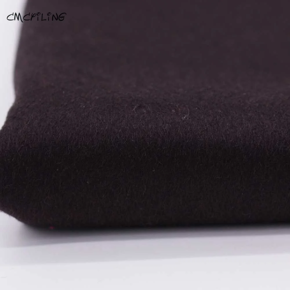 

CMCYILING Single-Sided Brown Tweed Cashmere Wool Fabric for Autumn Winter OUTWEAR Coat Fabrics Felt Tissu Stoffa Meter
