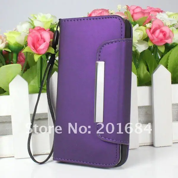 New Fashion Wallet-type Leather Case Cover For iPhone 5 5th 50pcs/lot |