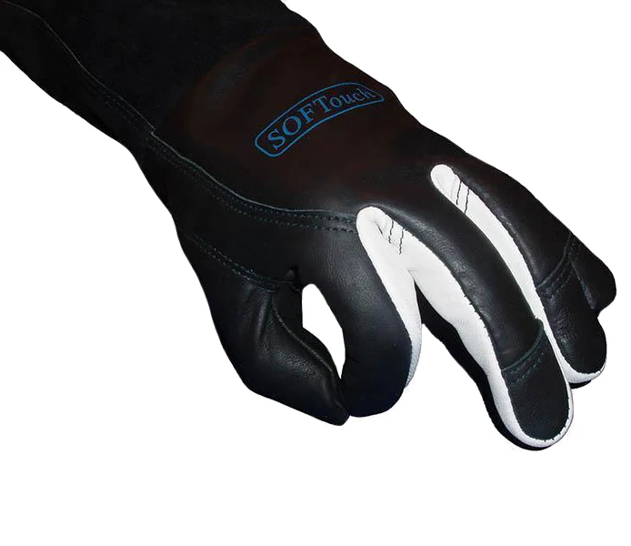 Черные перчатки для сварки из коровьей кожи SOFTouch TIG MIG MMA