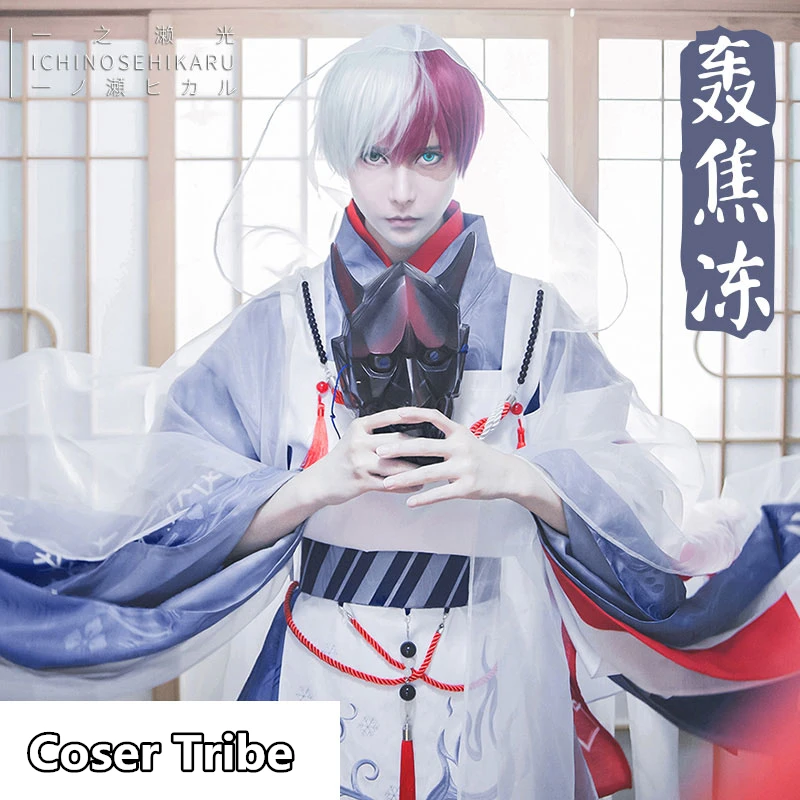 [Сток] Аниме Boku no Hero Academy Todoroki Shouto цветочное нарядное кимоно униформа Косплей Костюм Хэллоуин