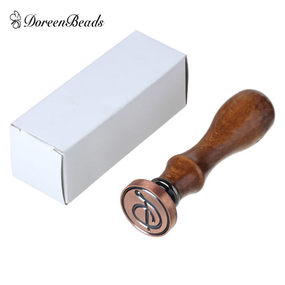 DoreenBeads дерево и медь кофе воск печать штамп Алфавит буквы "A"-"W" для скрапбукинга 90 мм(3 4/") x 25 мм(1"), 1 шт