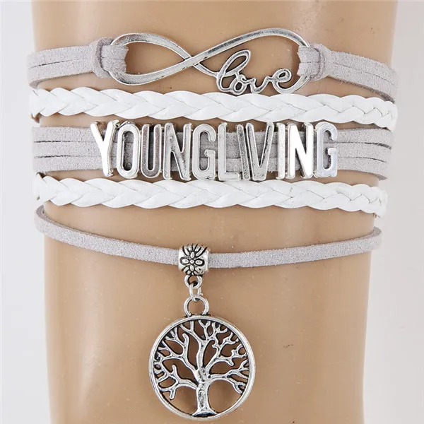 Браслет Infinity love Young Live серый/белый черный/фиолетовый плетеные браслеты и Dream