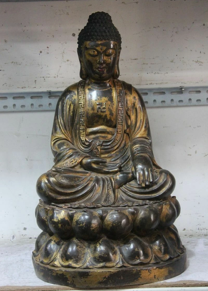 

Old Tibet Buddhism Chinese Statue Buddha Shakyamuni Copper Bronze Statue