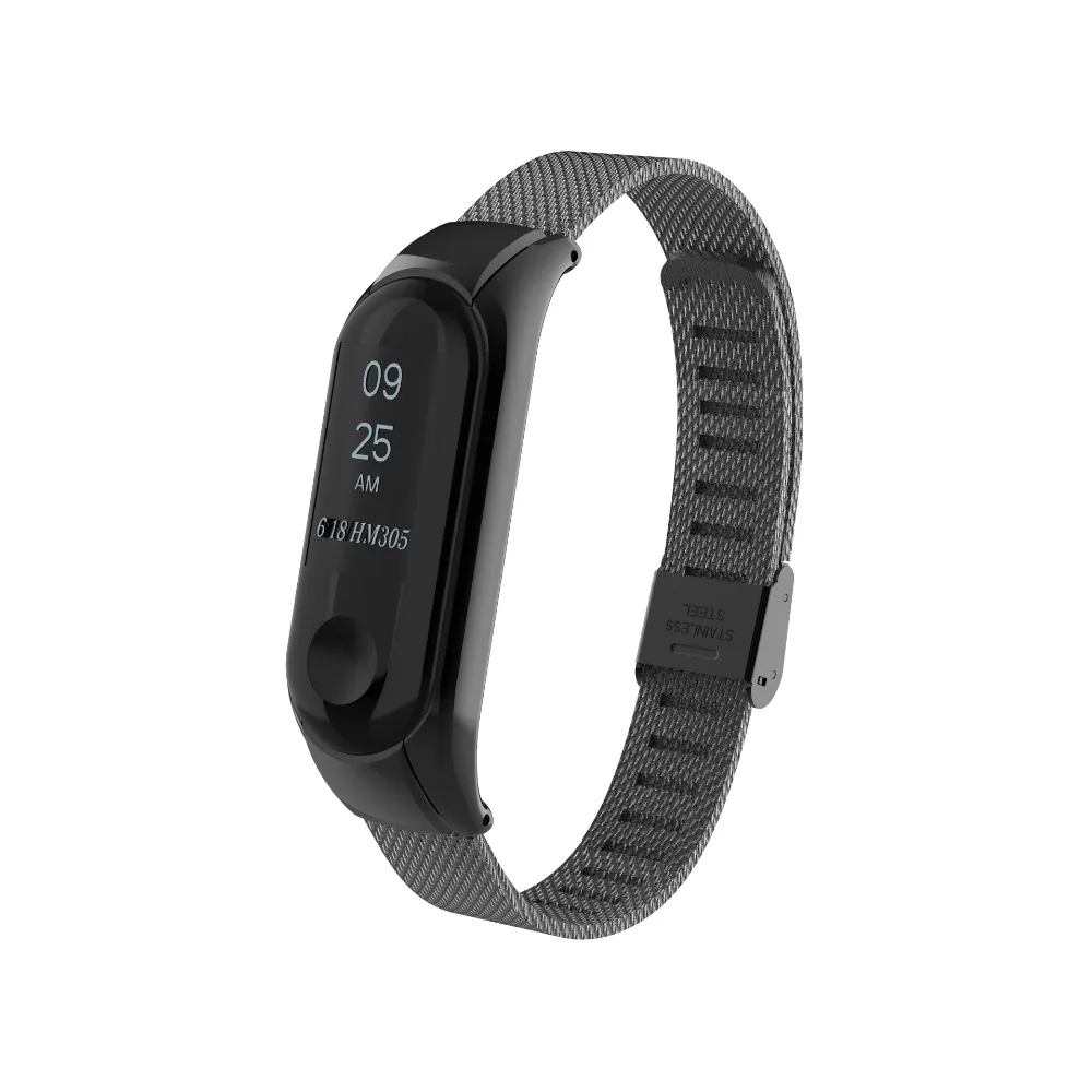 Браслет с цветочным принтом для mi band 3, кожаный металлический ремешок для Xiao mi Band 3, чехол из нержавеющей стали, браслет