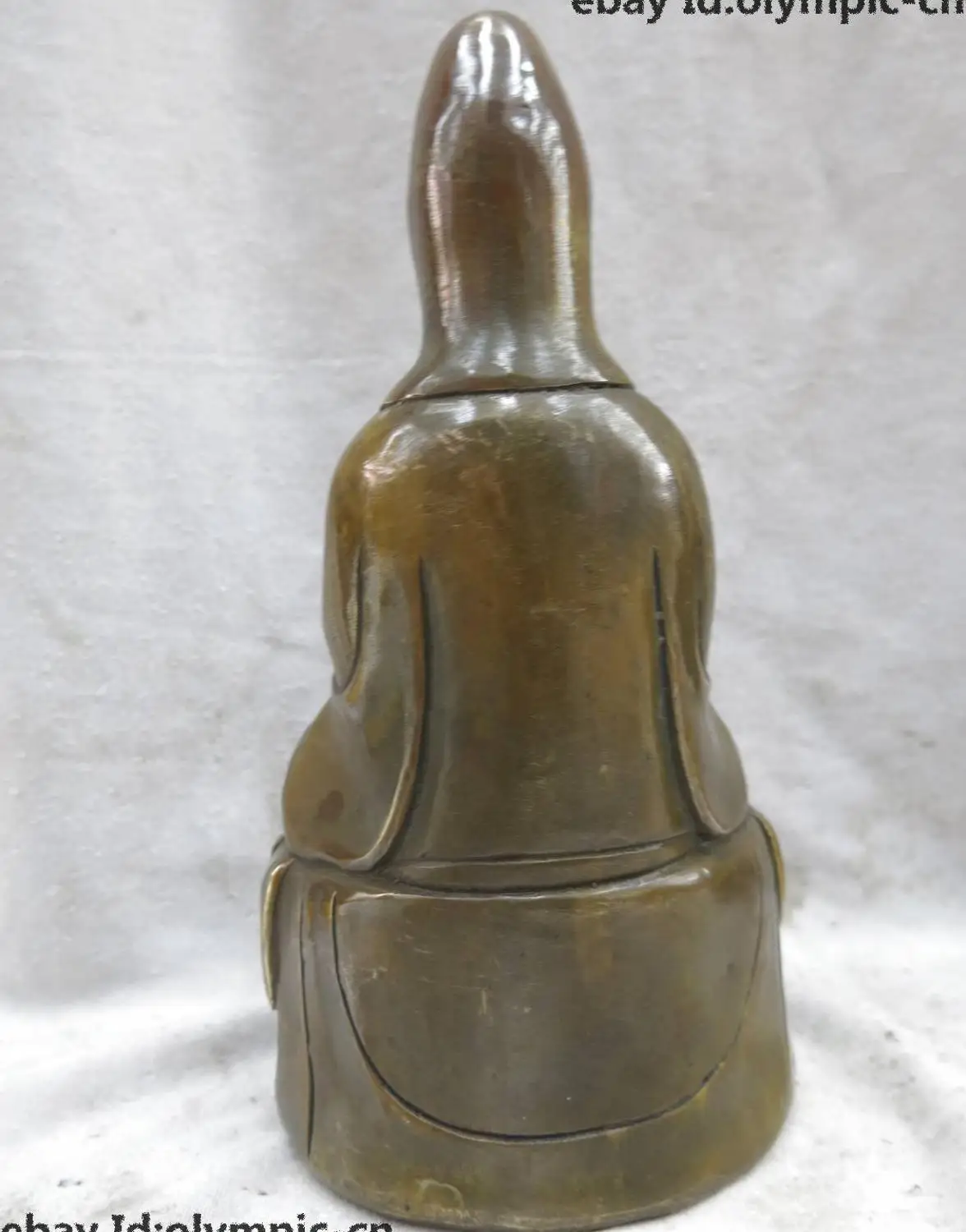 9 &quotвырезанная латунная фигурка из Китая медь буддизм Kwan yin скульптура Будды