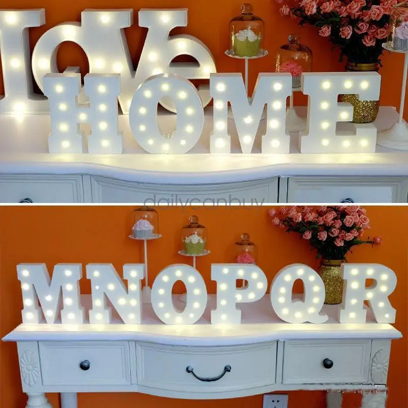 15 см 6 ''деревянный светодиодный знак с буквенным принтом алфавит настенный