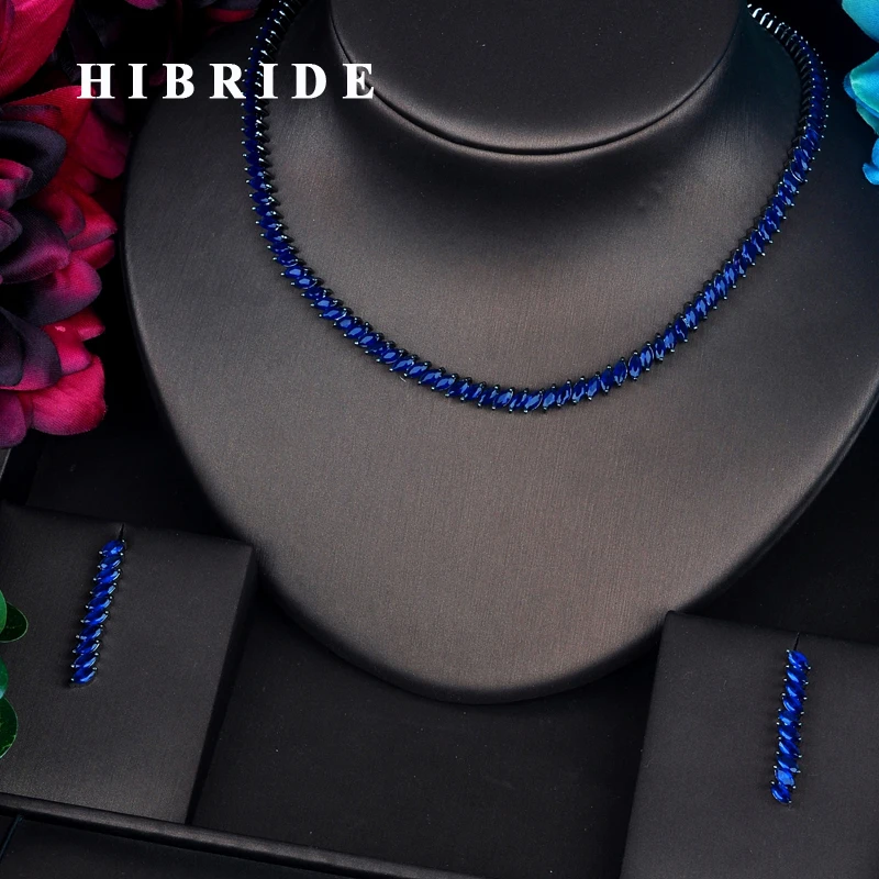 Блестящие женские серьги HIBRIDE с фианитом комплекты сережек аксессуары для платья