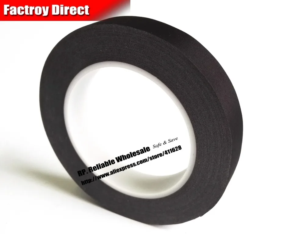 (5 мм х 30 м) черная ткань белый клей огнестойкая изолятная ацетатная лента