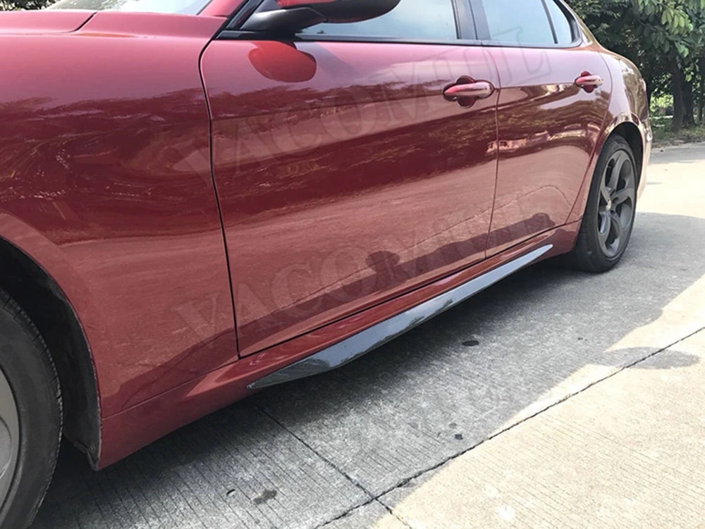 Боковые юбки из углеродного волокна бампер наклейка на юбку для Alfa Romeo Giulia Sedan 4 двери