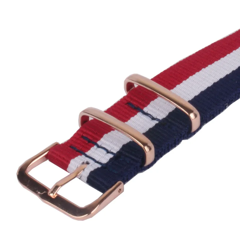 Buy2 получить скидку 10%) Пряжка из розового золота 22 мм полоса Cambo Твердые часы армейские военные nato ткань нейлон Ремешки для наручных часов Ремешки