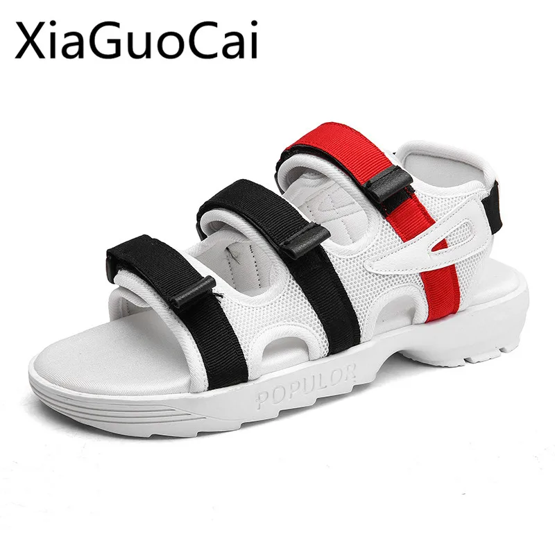 

Korean Summer Hot Sale Unisex Sandals Breathable Men Sandals Shoes Rubber Male Mash Solid Flats Male Sandals Shoes