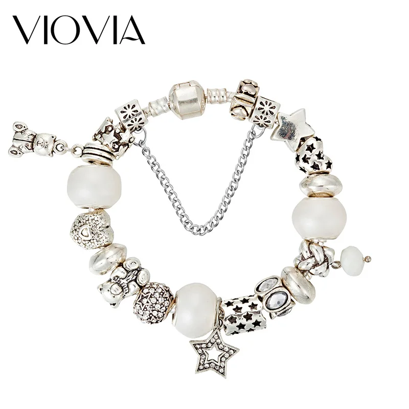 VIOVIA Новые Искусственные стеклянные бусины и оригинальные браслеты для женщин