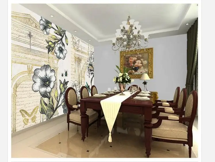Customized 3d wallpaper wall murals European decorative pattern living rome photo | Обустройство дома