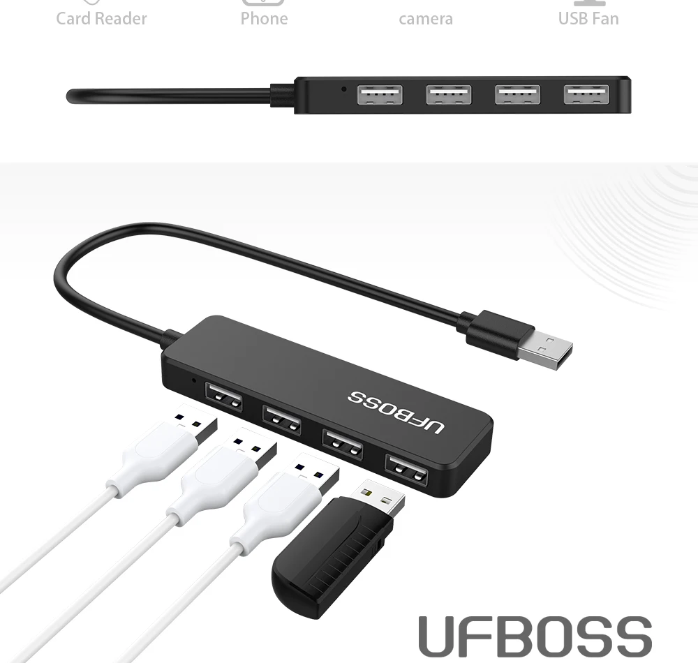 UFBOSS 4 порта USB Высокоскоростной 2 0 концентратор мульти разветвитель расширения