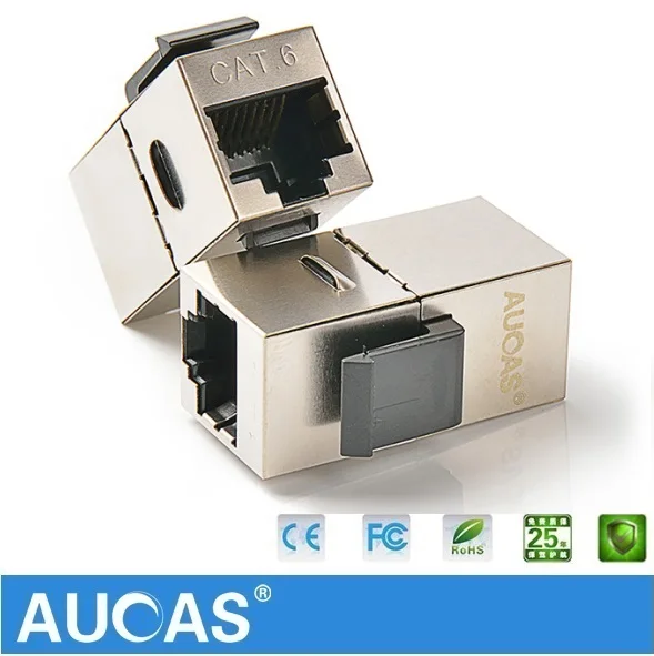 4 шт. AUCAS FTP экранированный Cat6 RJ45 Сплиттер соединитель модуль keystone jack Сетевой