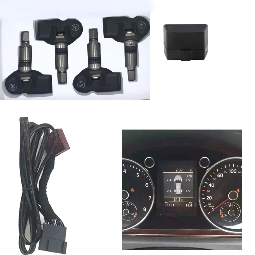Автомобильный Мониторинг давления в шинах OBD TPMS 433 МГц для VW passat B7 2013-2018 Tiguan 2013-2018 Touran 2013-2018 для VW MQB PQ