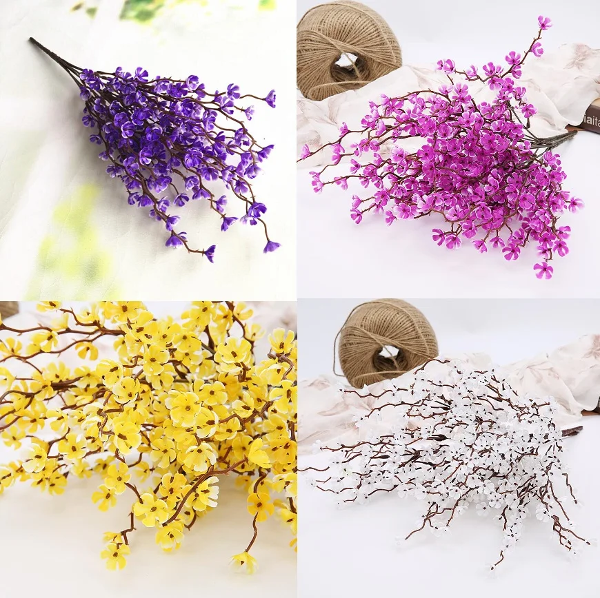 

5pcs Artificial Wintersweet FLower Branch For Flower Arrangement Props Wedding Bridal Bouquet Home Bar Hotel Decoration