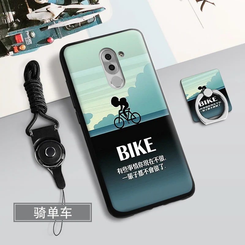 Чехол ALIVO для Huawei honor 6x с 3D рельефом и кольцом мягкий ТПУ чехол полной защитой