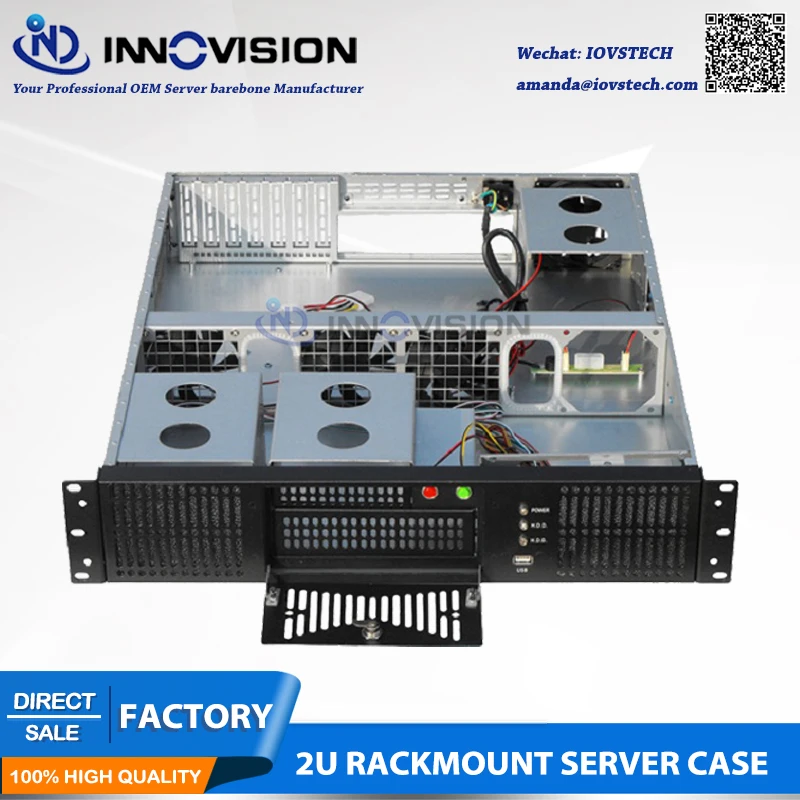 Чехол для компьютера 2U ATX M/B с раскладными слотами карт PCI PCIe полудлиной 7 дюймов|2u