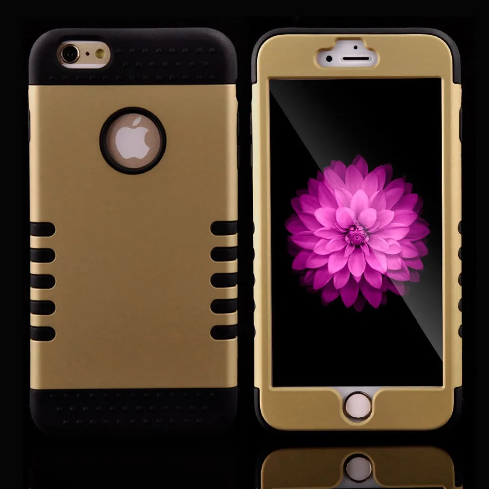 Роскошные 3 в 1 высококачественный TPU + PC жесткий Гибридный чехол для iPhone 6 S/Plus