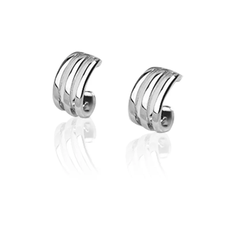 PF Silver Circle Clip Earrings Cartilage Ear Cuffs Without Puncture Charms Jewelry Ornament for Women Ohrringe SP0058 | Украшения и