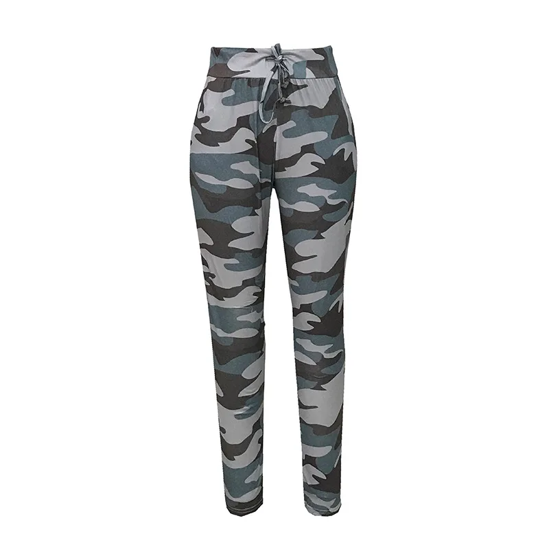 

Women Suit Set Piece Outfits Women V-Neck Short Sleeve Camouflage Causal T-shirts and Full Length Camouflage Drawstring Pants