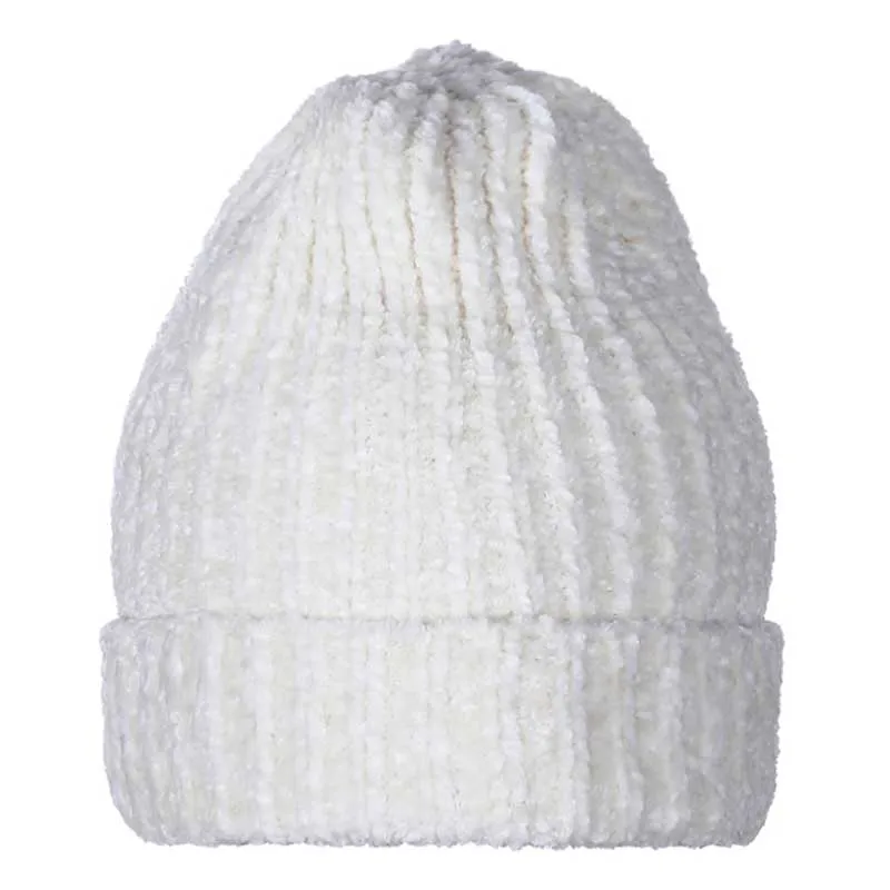 Женская вязаная шапка Haimeikang плотная теплая зимняя из синели с черепом Шапка