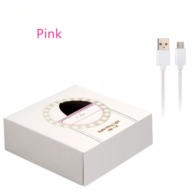 Pink 36 шт. светодиодов портативный USB зарядка макияж зеркало заполняющий светильник яркий регулируемый ночной фото красота заполняющий светильник мобильный телефон артефакт - Цвет: Pink