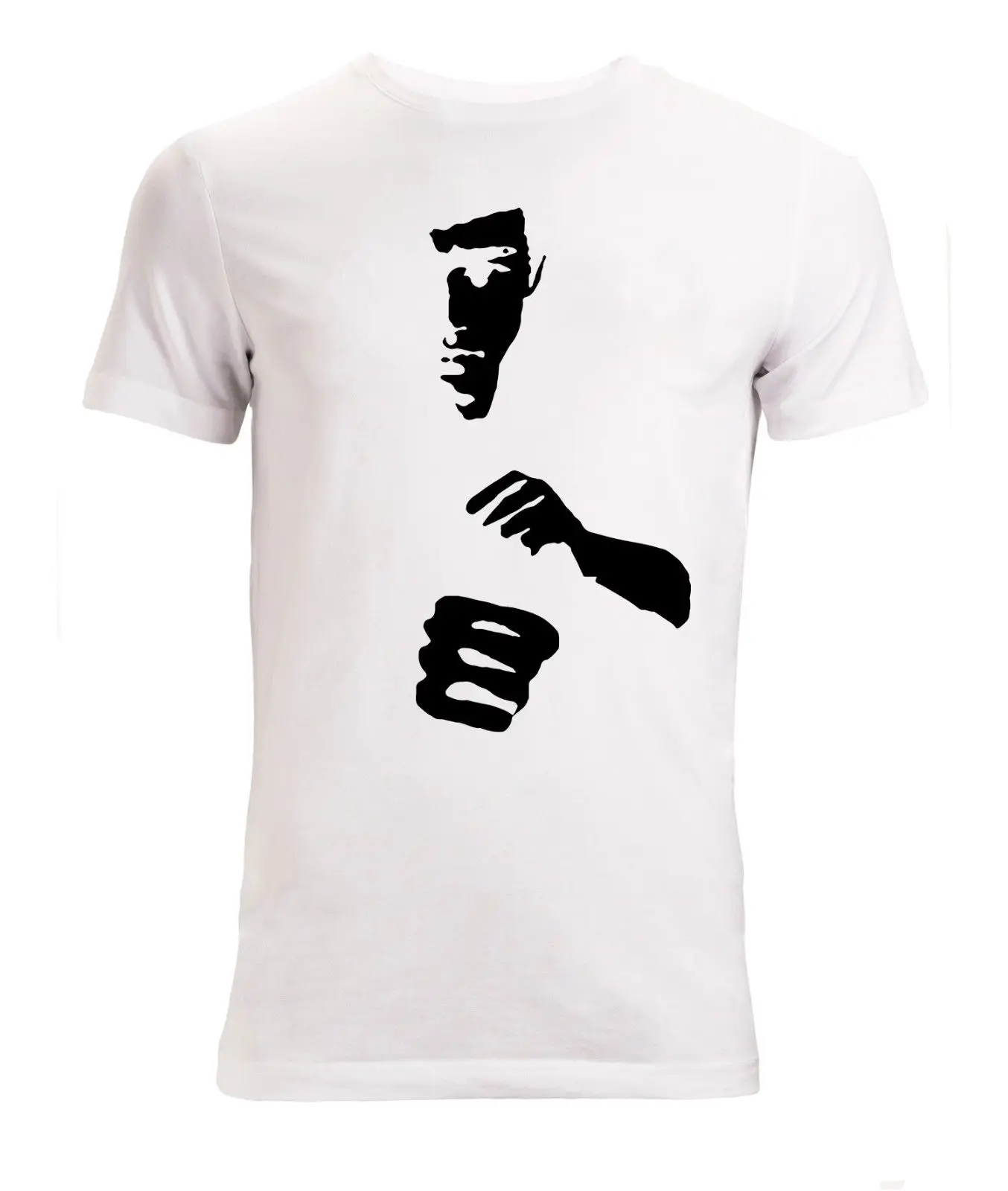 Брюс Ли One Punch Fists Fighter Art Мужская (женская в наличии) Футболка белая Бесплатная
