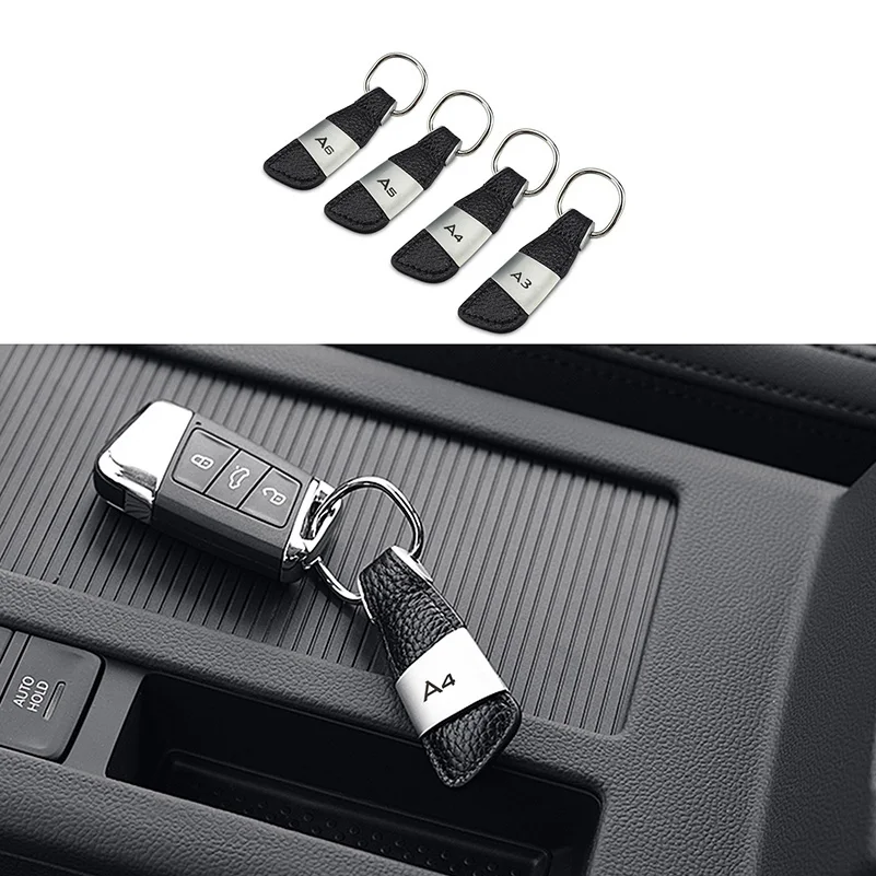 Car Key Chain Leather Keyring Keyfob for Audi A3 8P 8L 8V A4 B6 B8 B7 B5 B9 A6 C6 Q5 Q7 Q3 S3 S4 S5 S6 RS3 RS4 RS6 RS TT 90 100 |