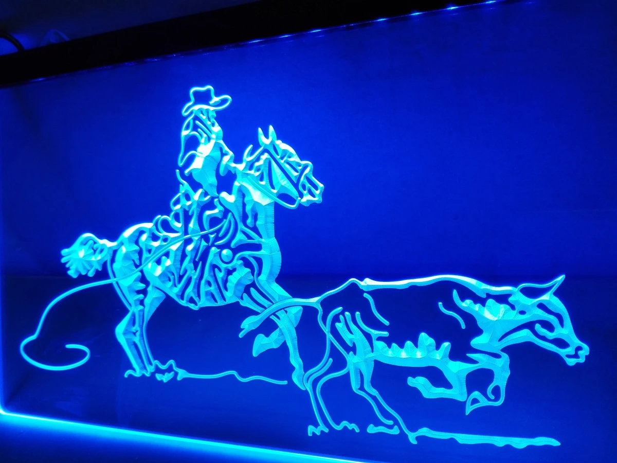 

LB736- Cowboys Cow Western Bar Pub LED Neon Light Sign home decor crafts