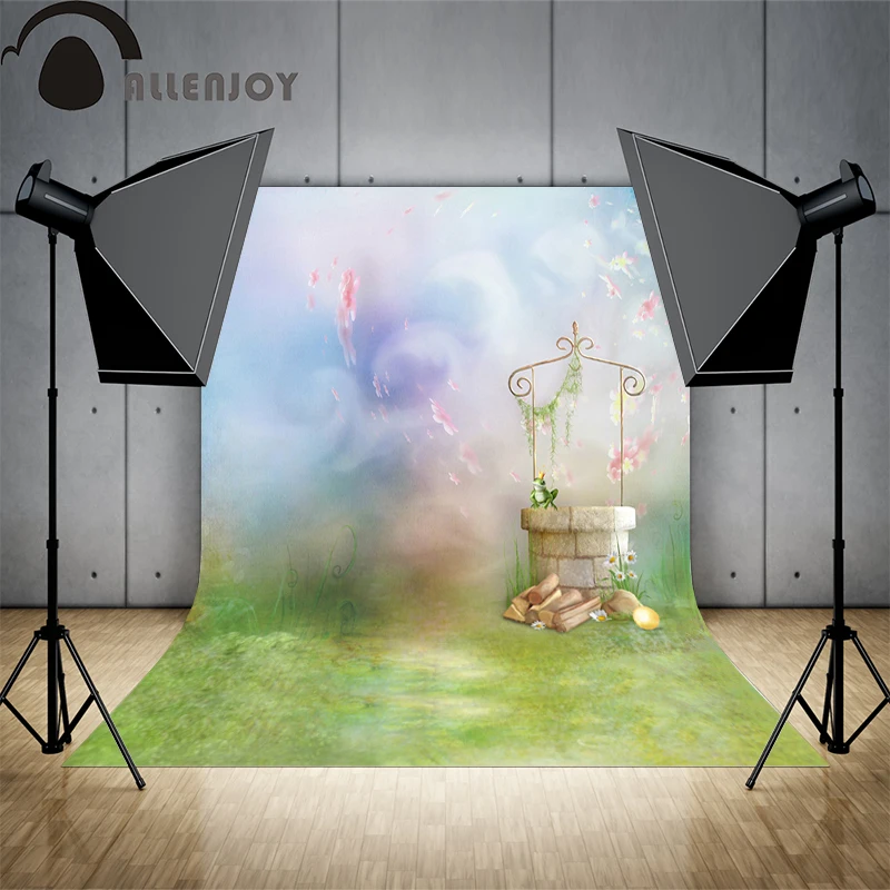 Allenjoy фон для съемок Сказочный Лягушка Трава принцессы фотостудии фотосъемки |