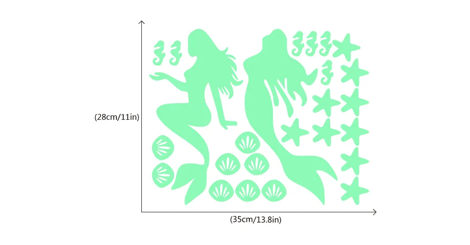Креативные Светящиеся Настенные стикеры русалки светится в темноте настенный
