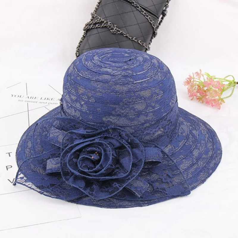 Женская кружевная шляпка от солнца Классическая винтажная Шляпка из органзы с