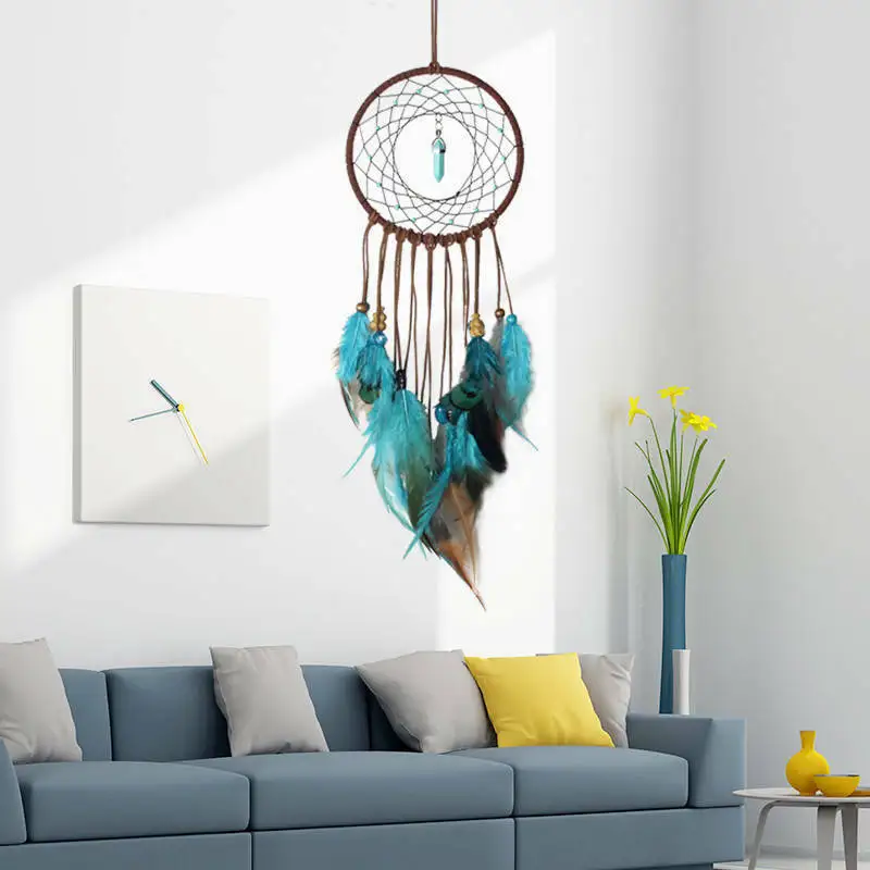 

1Pc Retro Life Tree Colorful Feather Dream Catcher Wind Chimes Hanging Dreamcatcher Christmas Party Home Decoration
