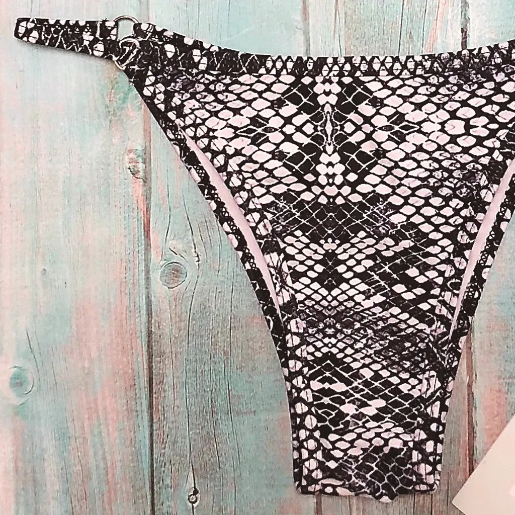 Женский купальник с принтом серпантин 2 предмета пуш ап мягкий бикини большого