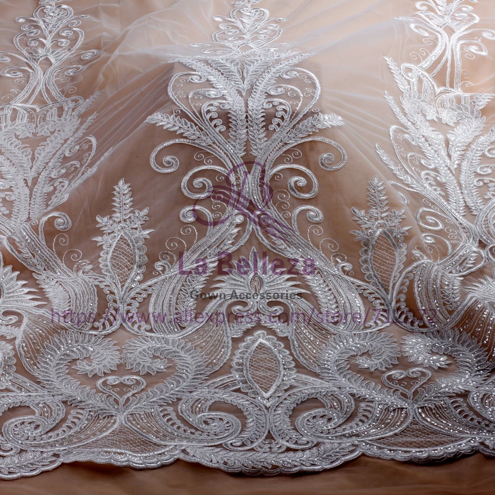 Кружевное платье La Belleza белая ткань с блестками Ширина 51 дюйм 1 ярд SNZX1801|dress lace