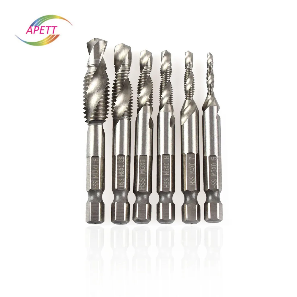 Шестигранный HSS спиральный винтовой сверло 6 шт./компл. высокоскоростная стальная