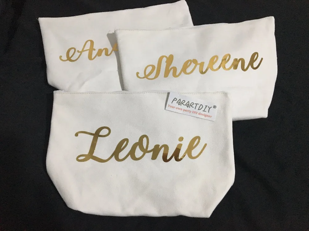 Персонализированные золотые имена подружки невесты свадебный подарок сумки для