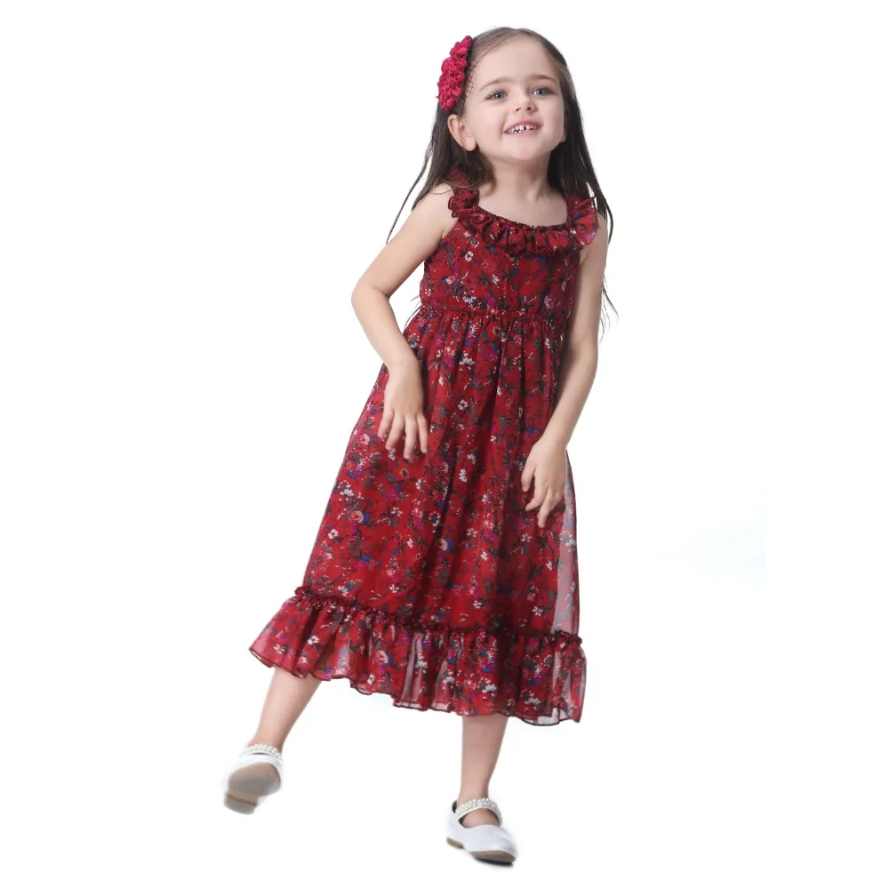 Floral Baby girl dress 2018 Summer Vintage Ruffles Long Chiffon Princess Wedding Party Dresses Vestidos Toddler Kids Clothes | Детская