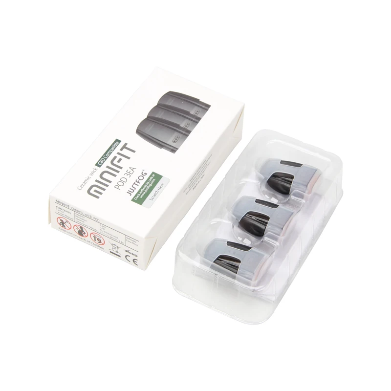 3 Ceramic Pods Justfog Minifit Pod Комплект с аккумулятором 370 мАч и емкостью 1,5 мл электронная сигарета Vape ручка все в одном испаритель - Цвет: 3 Ceramic Pods