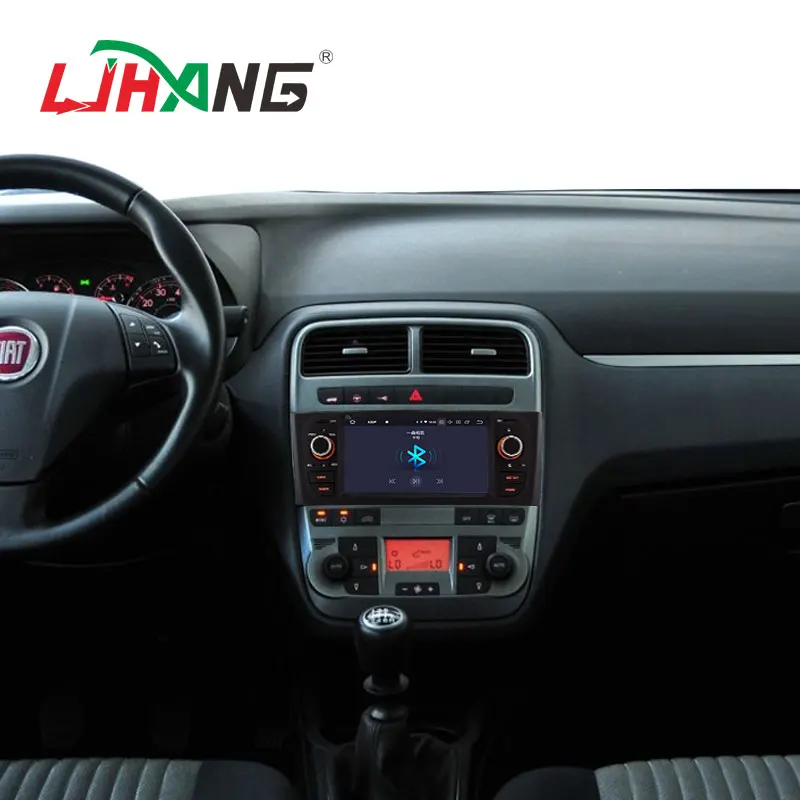 Автомобильный DVD плеер LJHANG 1 Din Android 10 для Fiat Linea Grande Punto 2007 2012 Wi Fi GPS навигация