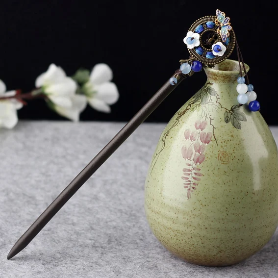 wood Hair Stick 11 Винтажные туфли ручной работы деревянные палочки для волос шпильки головной убор Для женщин заколки на выпускной бал украшение для волос, невеста волос Ювелирные украшения в подарок - Окраска металла: wood Hair Stick 11