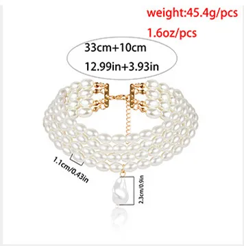 Kymyad женское ожерелье чокер элегантное Bijoux Femme имитация жемчуга массивные