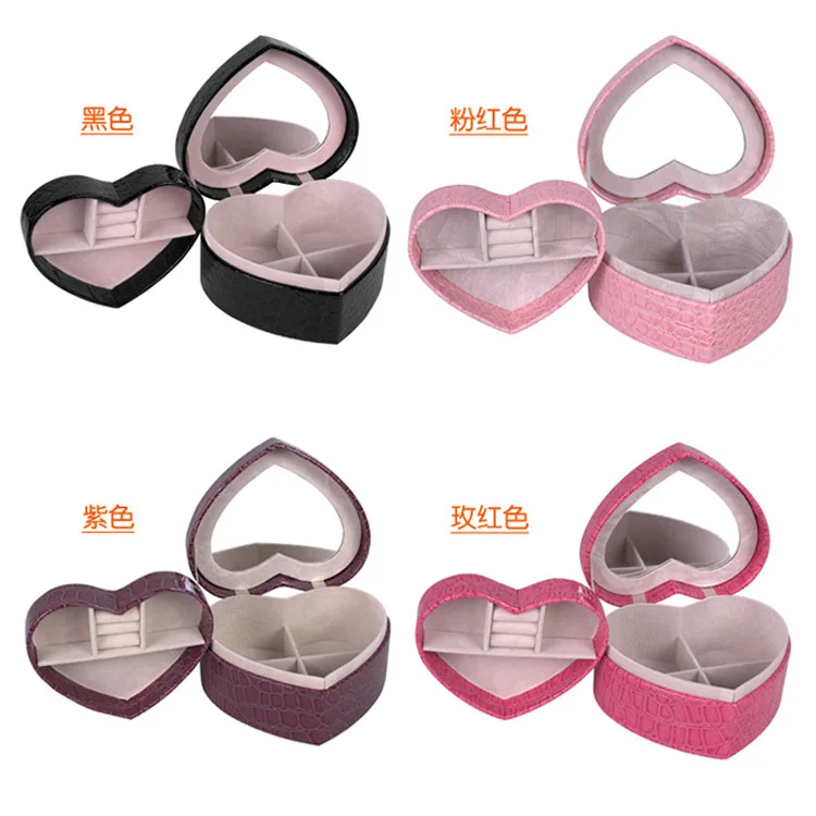 Креативный Свадебный Подарок маленькие Pu сердца образные украшения коробки
