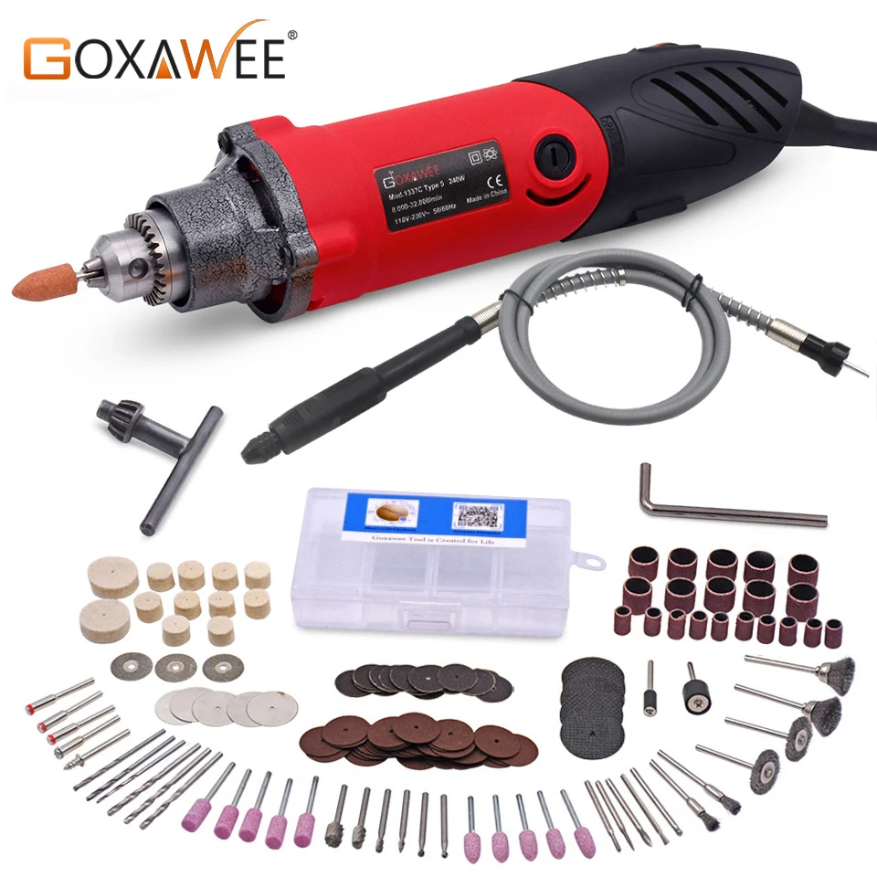 GOXAWEE 240 Вт электрическая дрель Dremel Тип электрический шлифовальный станок вращающийся инструмент мини шлифовальный станок для шлифовки металлообработки сверлильный станок