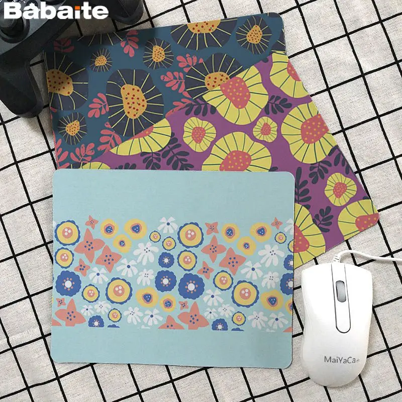 Babaite винтажный цветочный красивый коврик для мышки в стиле аниме резиновый ПК