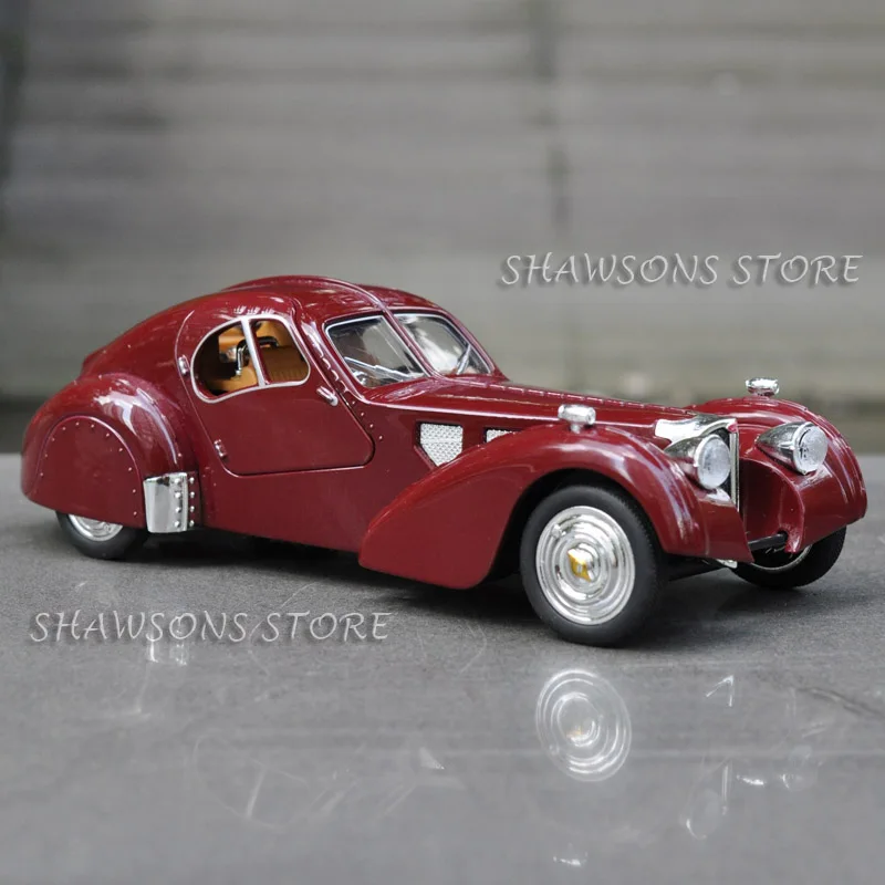 1:28 литая металлическая винтажная модель автомобиля Bugatti Type 57SC Atlantic игрушка со