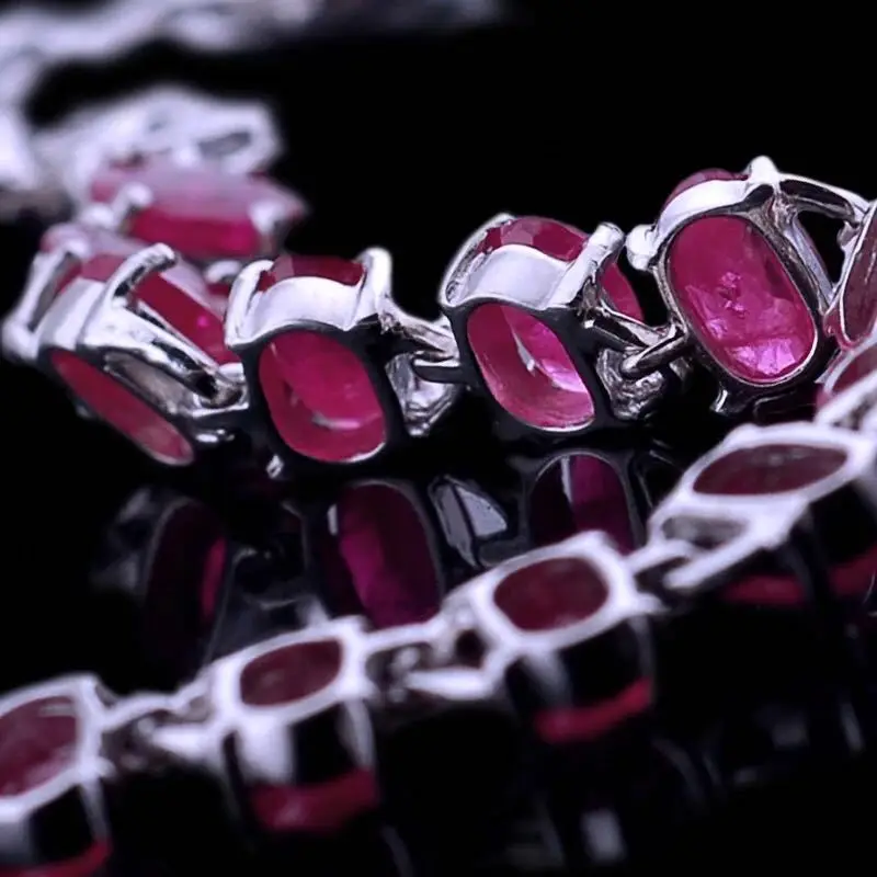 

KJJEAXCMY fine jewelry 925 Silver Inlaid Natural Ruby Lady Bracelet